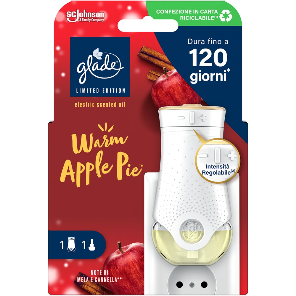 Odorizant de camera electric GLADE Warm Apple Pie, 20 ml