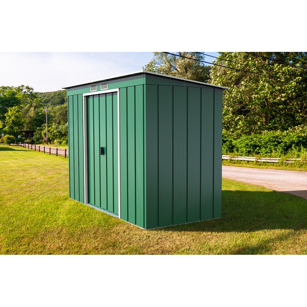 Casuta gradina DURAMAX Eco 8X4, otel, 263 x 123.6 x 181 cm, verde
