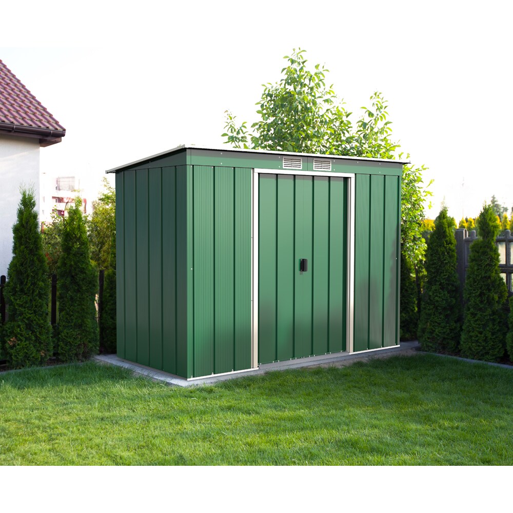 Casuta gradina DURAMAX Eco 8X4, otel, 263 x 123.6 x 181 cm, verde