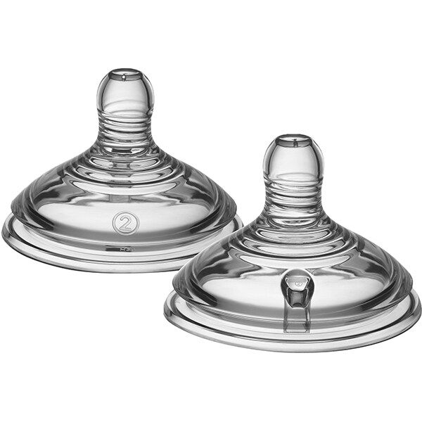 Set tetine TOMMEE TIPPEE, flux mediu, 3 luni+, 2 buc, transparent