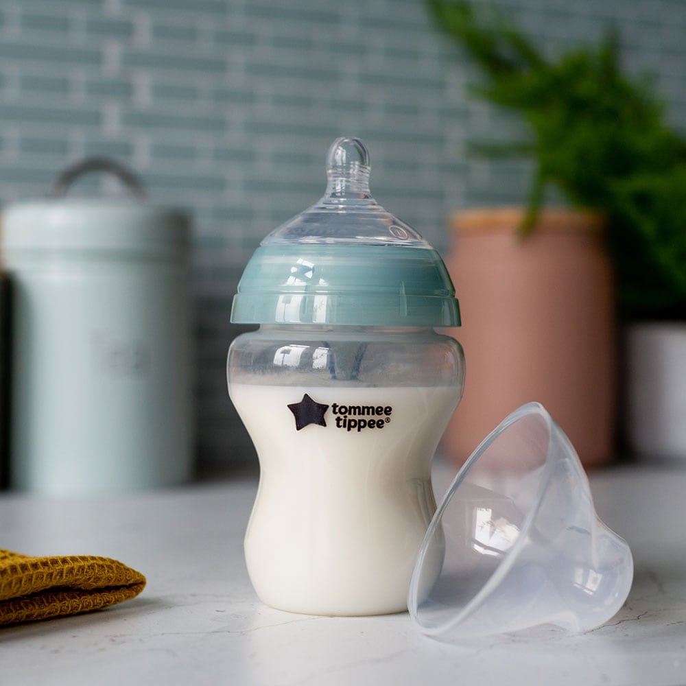 Set biberoane cu sistem de ventilatie TOMMEE TIPPEE Advanced: 2 biberoane 260ml, flux lent, 0 luni +, albastru - transparent