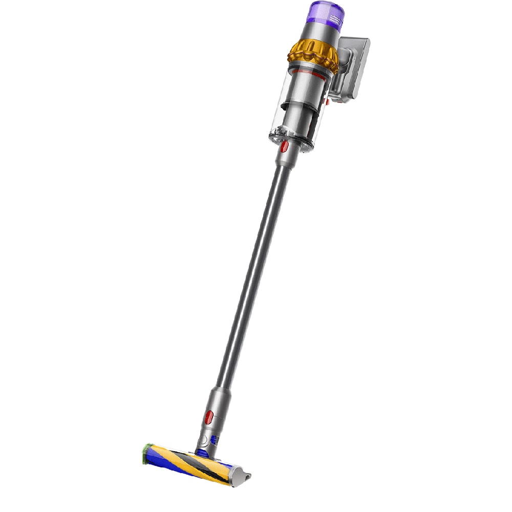 Aspirator vertical DYSON V15 Detect Absolute 2023, 0.76l, 25.2V, autonomie max 60 min, Root Cyclone, argintiu-galben