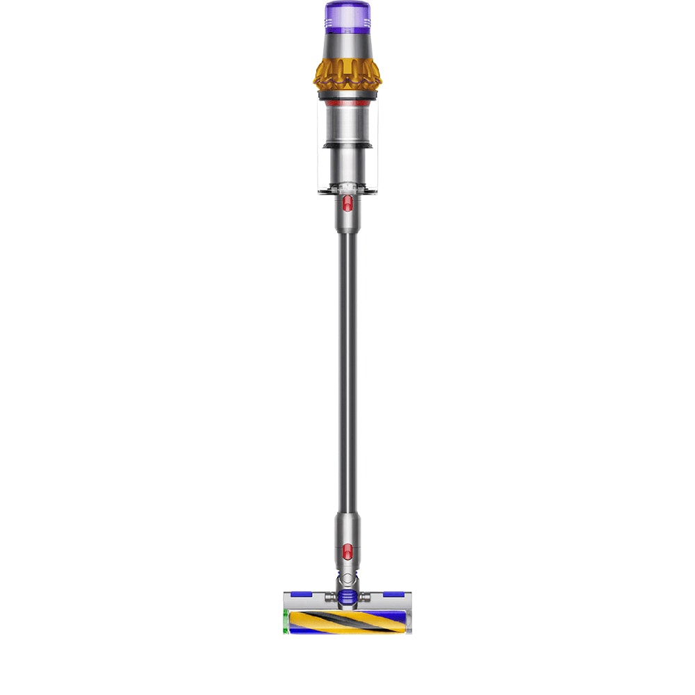 Aspirator vertical DYSON V15 Detect Absolute 2023, 0.76l, 25.2V, autonomie max 60 min, Root Cyclone, argintiu-galben