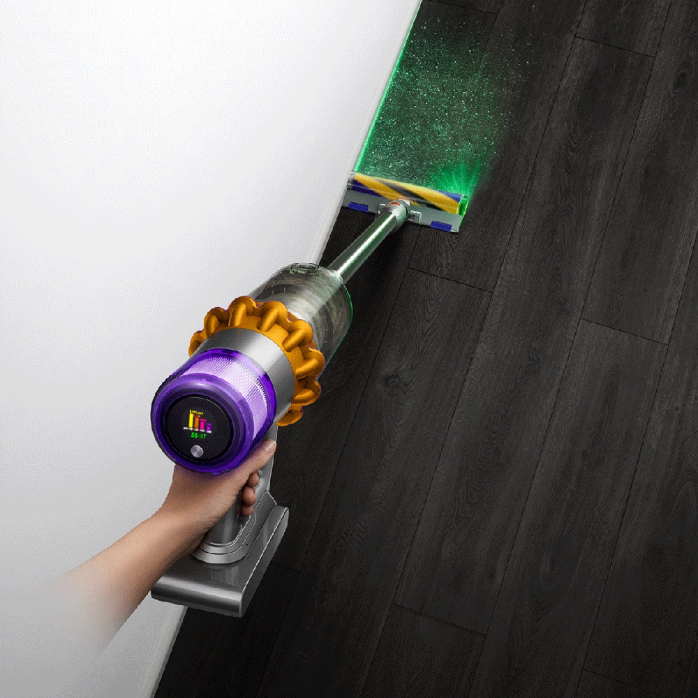 Aspirator vertical DYSON V15 Detect Absolute 2023, 0.76l, 25.2V, autonomie max 60 min, Root Cyclone, argintiu-galben