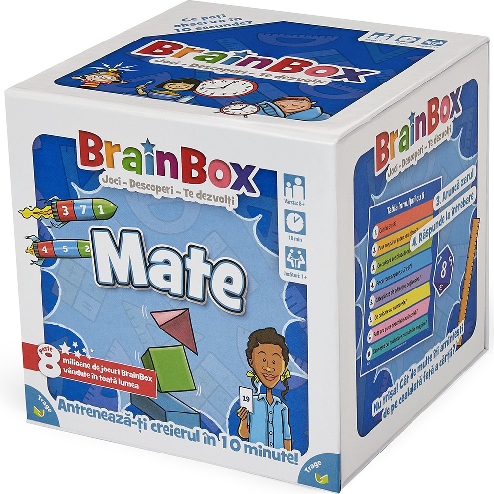 Joc de societate BRAINBOX Sa invatam mate BX0186, 8 ani+, 1-6 jucatori