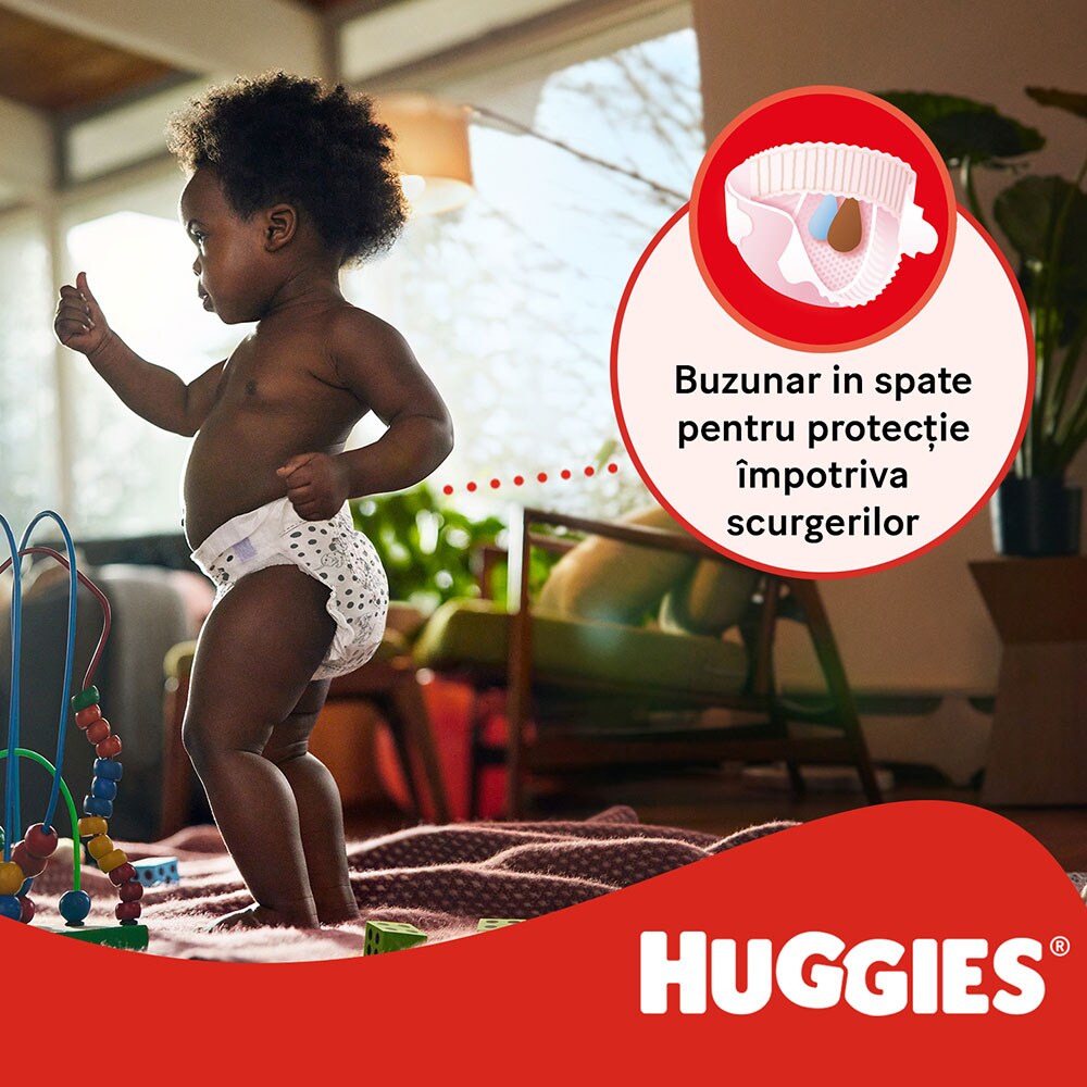 Scutece HUGGIES Little Movers Jumbo nr 5, Unisex, 11-25 kg, 42 buc