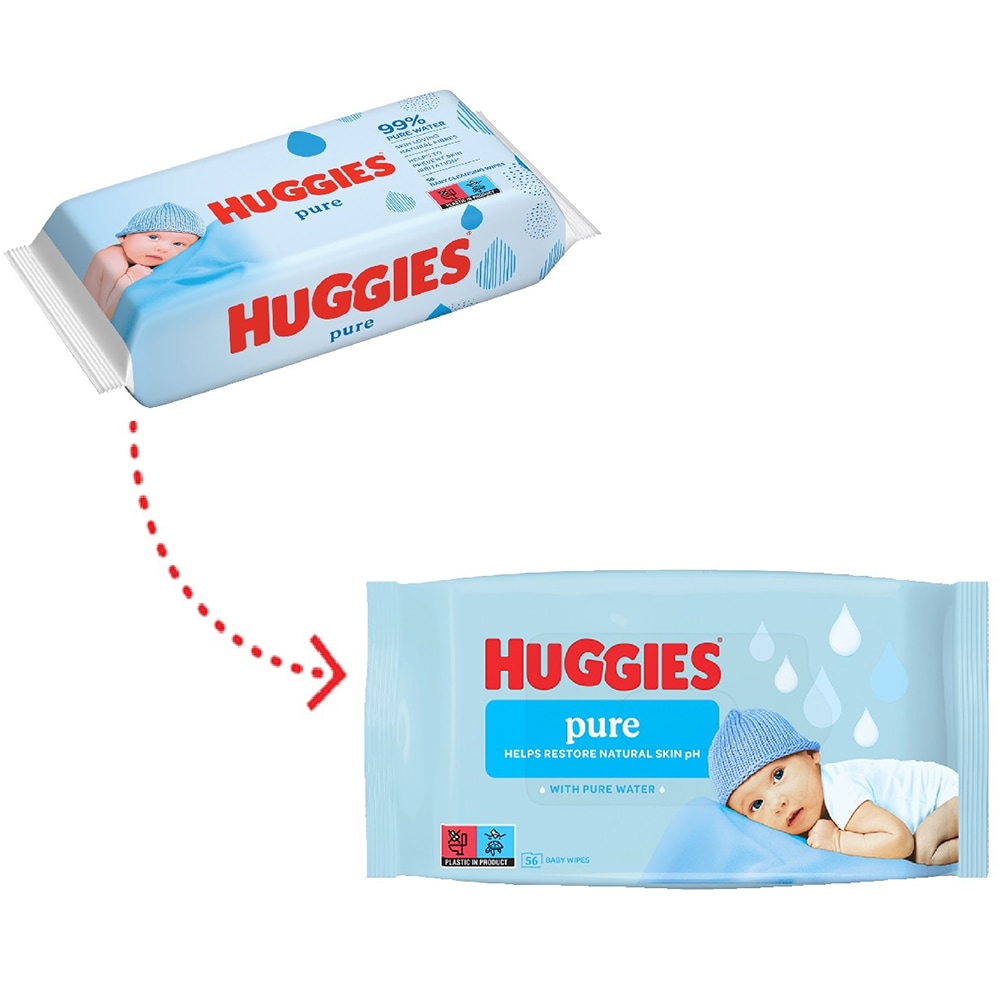 Servetele umede HUGGIES Pure, 56 buc