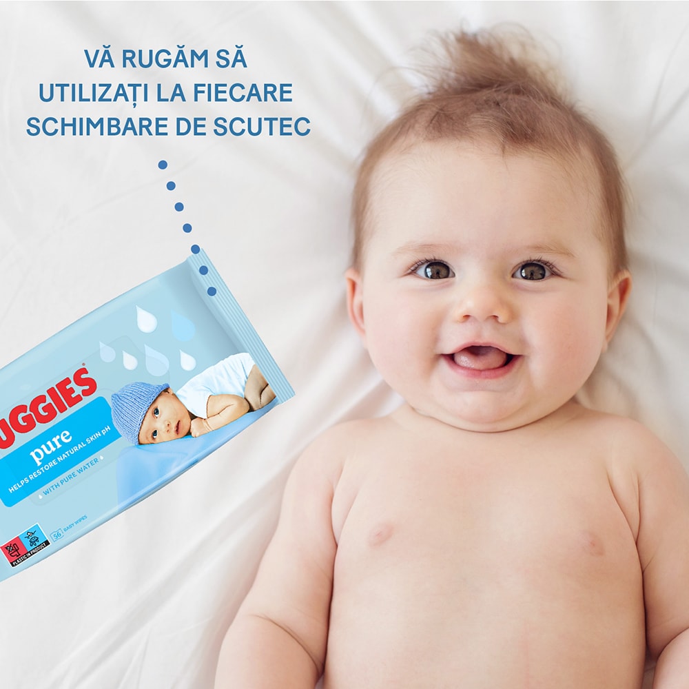 Servetele umede HUGGIES Pure, 56 buc