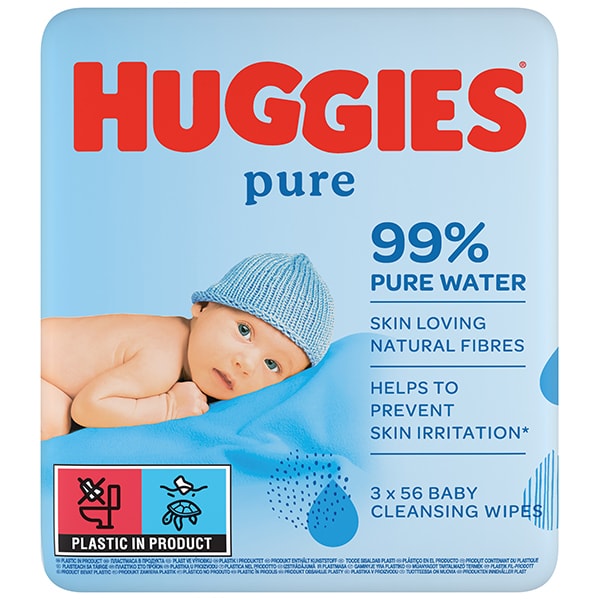 Servetele umede HUGGIES Pure, 3 pachete, 168 buc