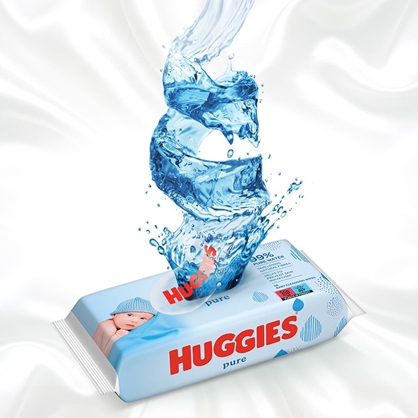 Servetele umede HUGGIES Pure, 3 pachete, 168 buc
