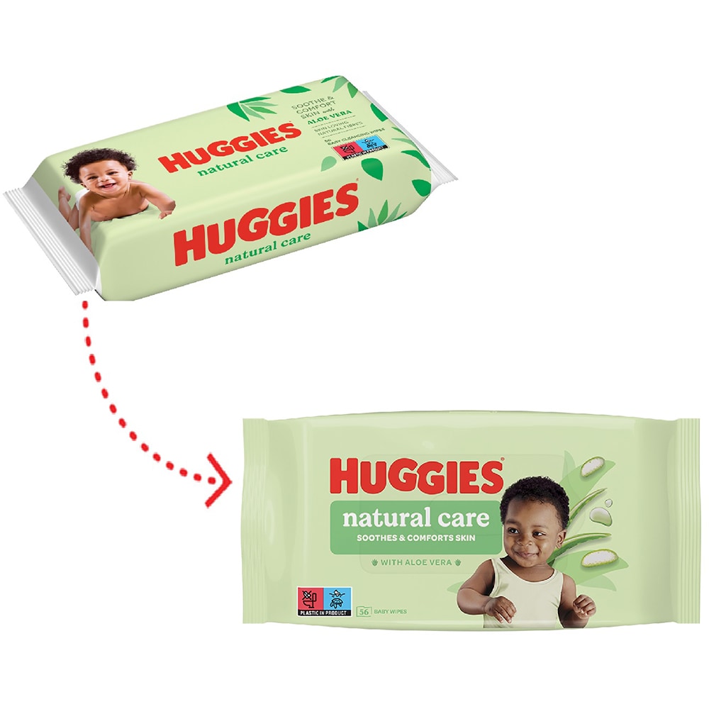 Servetele umede HUGGIES Natural Care, 56 buc