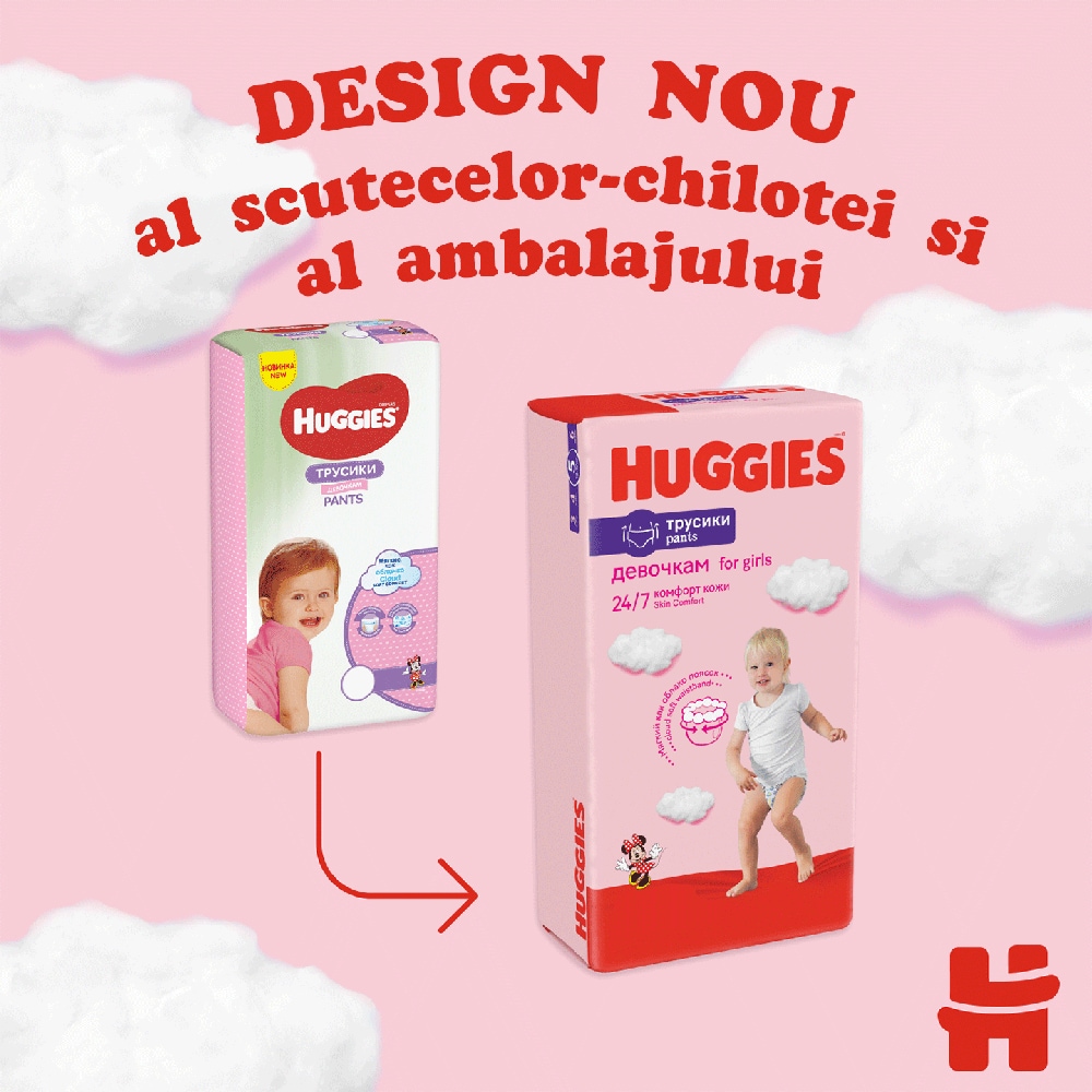 Scutece chilotel HUGGIES Jumbo nr 3, Fata, 6-11 kg, 44 buc