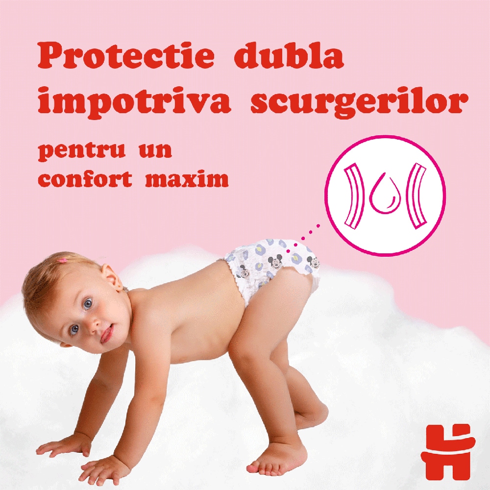 Scutece chilotel HUGGIES Jumbo nr 3, Fata, 6-11 kg, 44 buc
