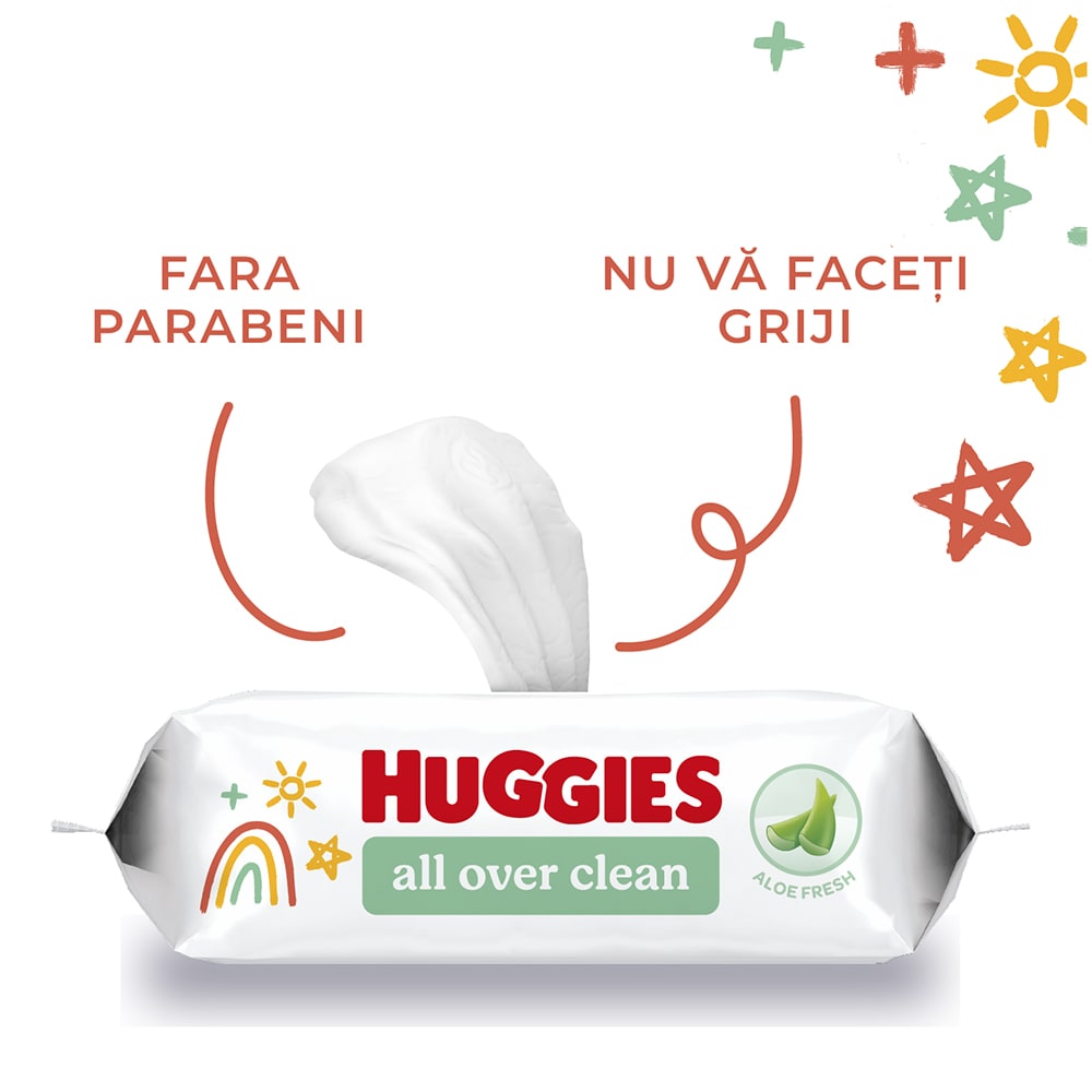 Servetele umede HUGGIES All Over Clean, 10 pachete, 560 buc