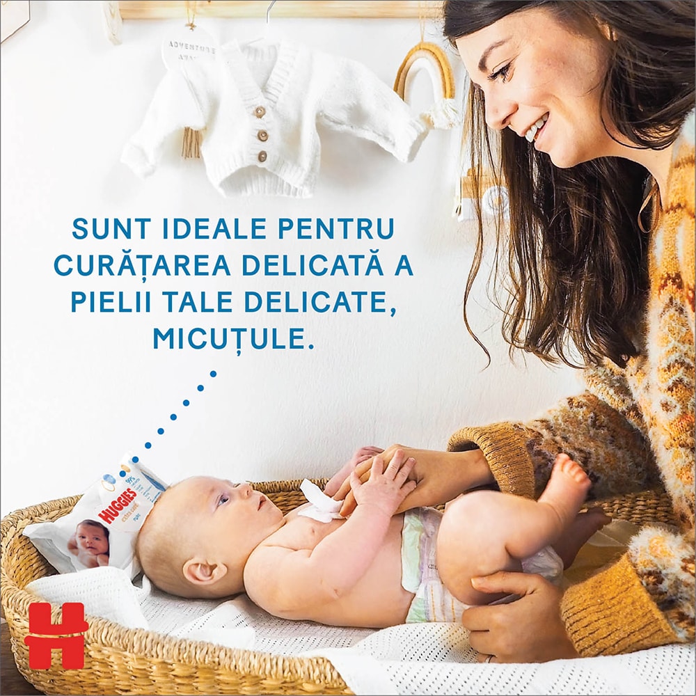 Servetele umede HUGGIES Pure Extra Care Sensitive, 56 buc
