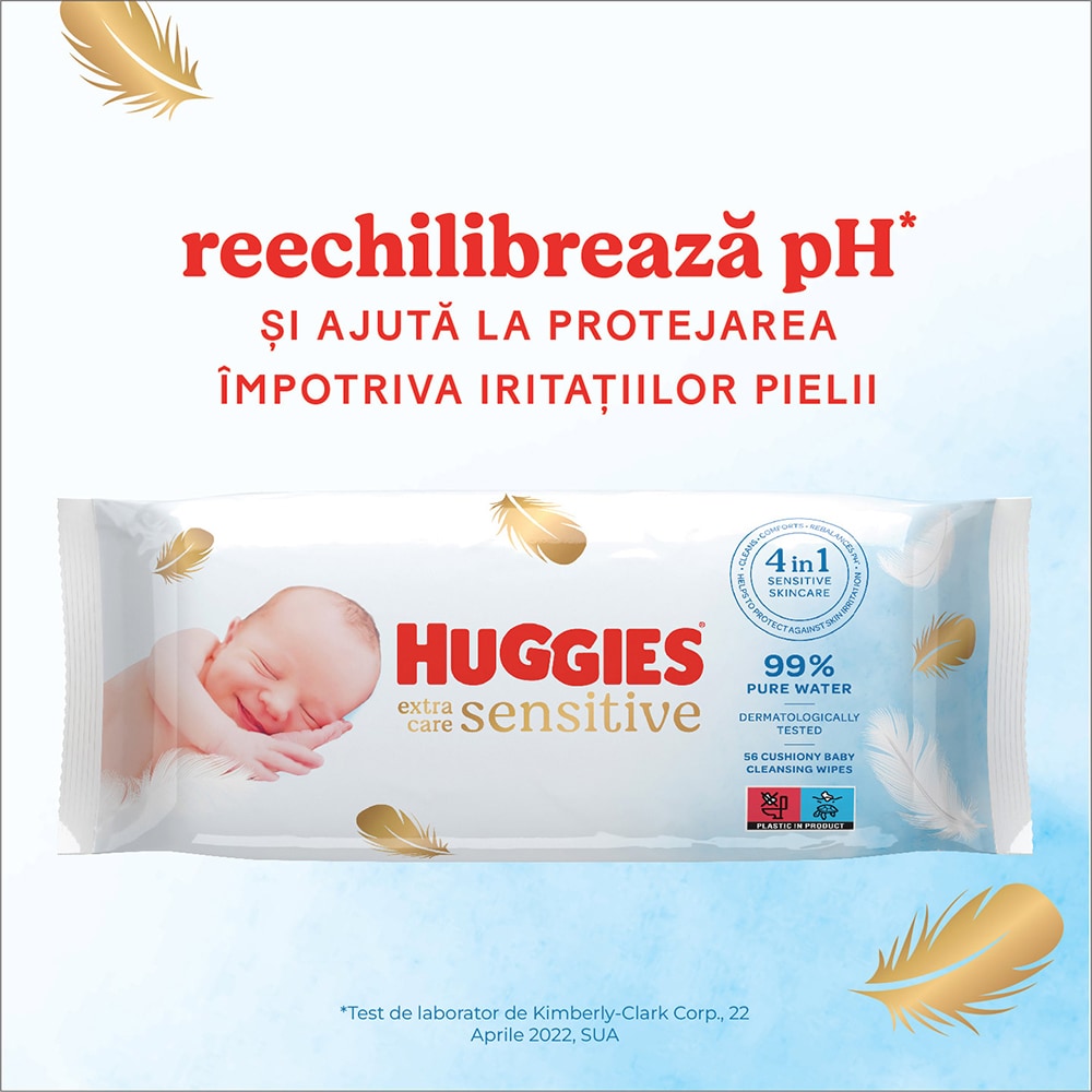 Servetele umede HUGGIES Pure Extra Care Sensitive, 56 buc