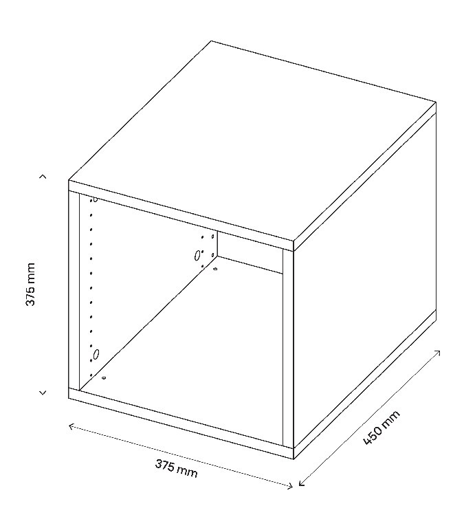 Corp de mobilier GoodHome Atomia, alb, 37.5 x 37.5 x 45 cm