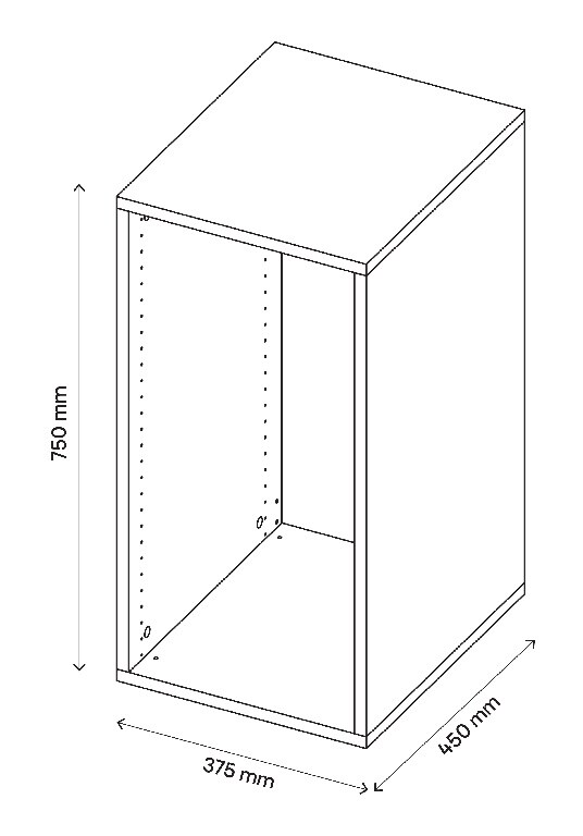 Corp de mobilier GoodHome Atomia, stejar, 75 x 37.5 x 45 cm