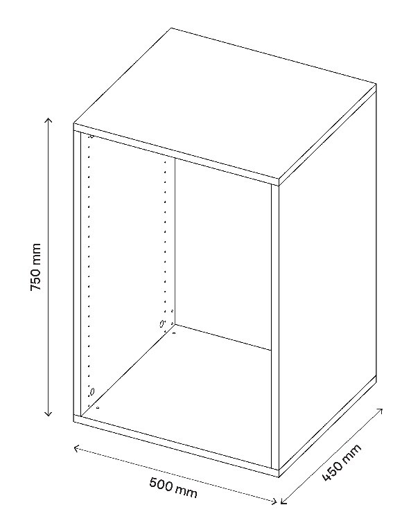  Corp de mobilier modular, D45H75W50,Alb  GoodHome Atomia