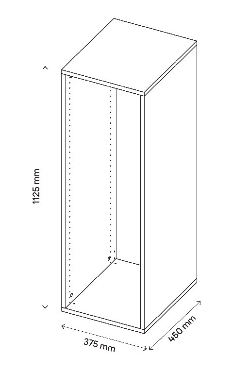 Corp de mobilier GoodHome Atomia, alb, 112.5 x 37.5 x 45 cm