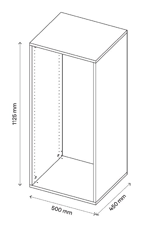 Corp de mobilier GoodHome Atomia, stejar, 112.5 x 50 x 45 cm