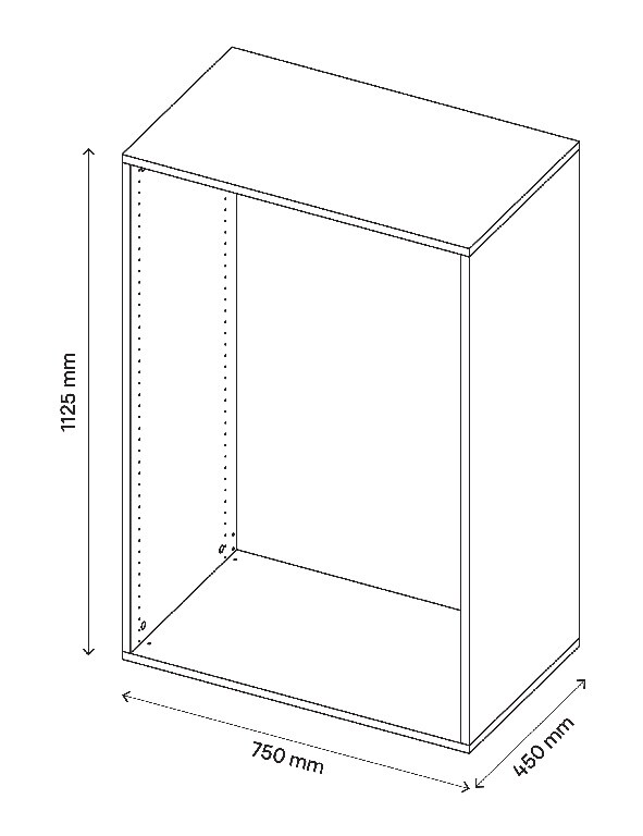 Corp de mobilier GoodHome Atomia, stejar, 112.5 x 75 x 45 cm