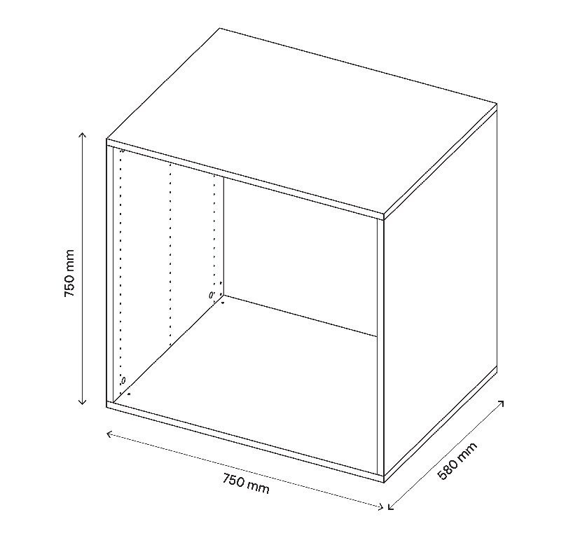  Corp de mobilier modular, alb, D58H75W75  GoodHome Atomia