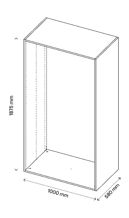  Corp de mobilier modular, gri, D58H187W100  GoodHome Atomia