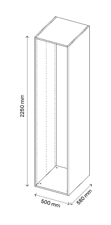 Dulap D58H225gri stejarr  GoodHome Atomia