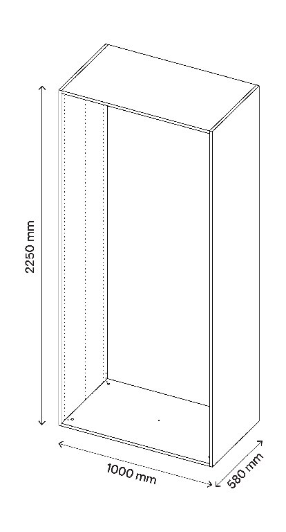  Corp de mobilier modular, gri, D58H225W100  GoodHome Atomia