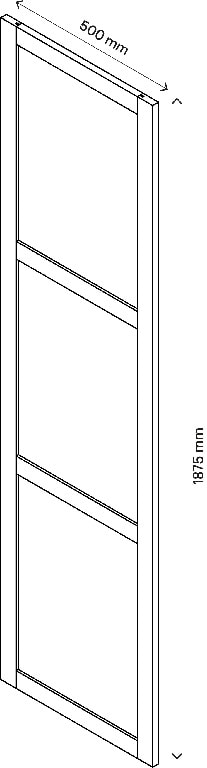 Usa dressing, sticla opaca, alb, W50Xh187 cm  GoodHome Atomia