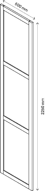 Usa dressing, sticla, stejar, W50Xh225  GoodHome Atomia