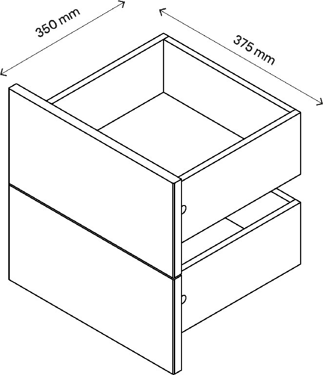 Sertar exterior, 35 x 37 cm, alb, set 2 bucati  GoodHome Atomia