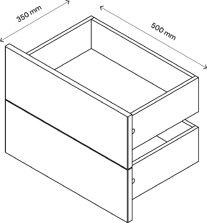 Sertar exterior, 35 x 50 cm stejar  2 bucati  GoodHome Atomia