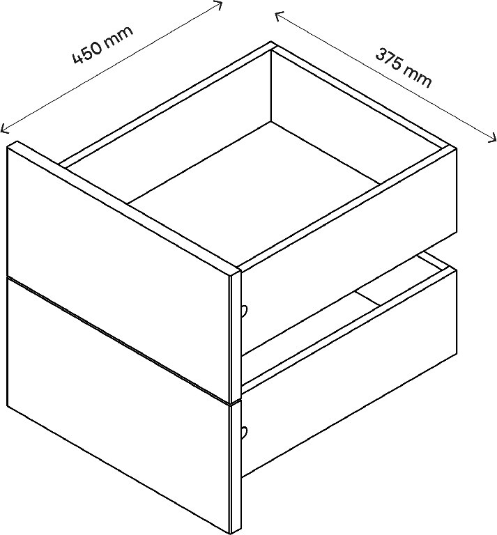 Sertar exterior, 45 x 37 cm, alb, set 2 bucati  GoodHome Atomia