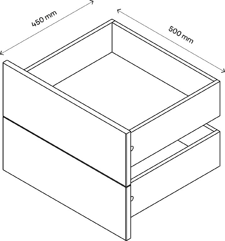 Sertar exterior, 45 x 50 cm, antracit, set 2 bucati  GoodHome Atomia