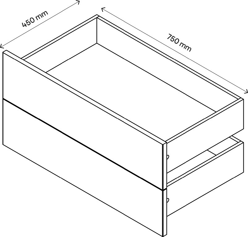 Sertar exterior, 45 x 75 cm, antracit, set 2 bucati  GoodHome Atomia