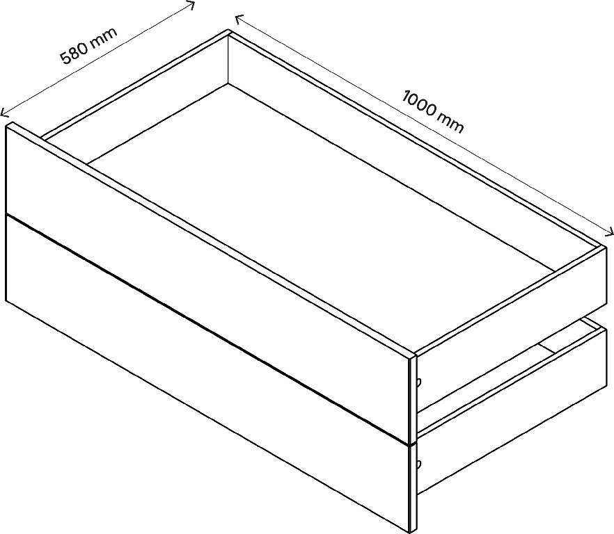 Sertar exterior, 58 x 100 cm, alb, set 2 bucati  GoodHome Atomia