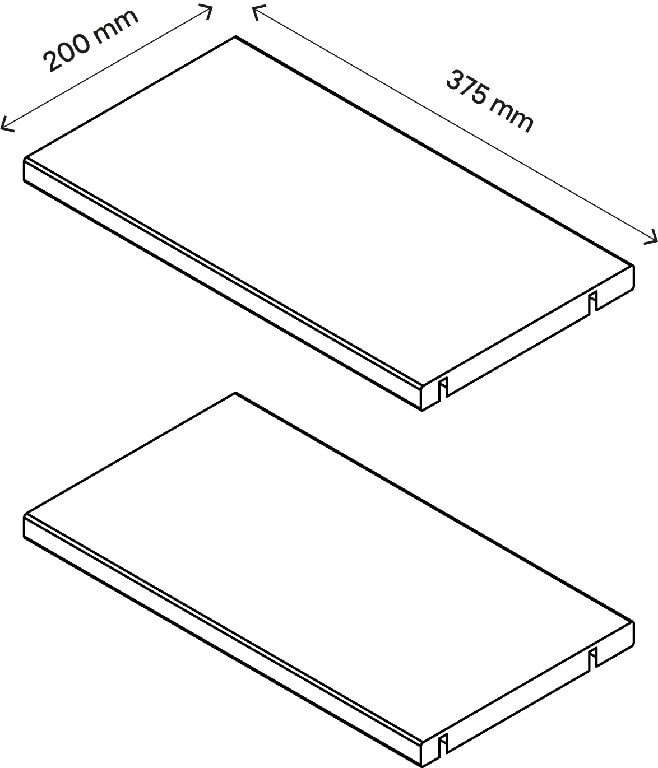 Pachet 2 rafturi, stejar, 37 x 20 cm  GoodHome Atomia