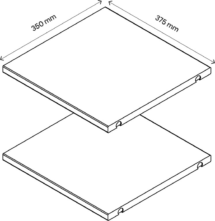 Pachet 2 rafturi, gri stejar, 37 x 35 cm  GoodHome Atomia