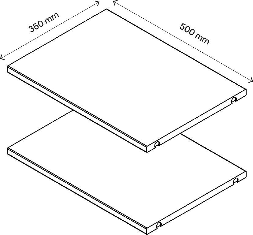 Pachet 2 rafturi, gri stejar, 50 x 35 cm  GoodHome Atomia