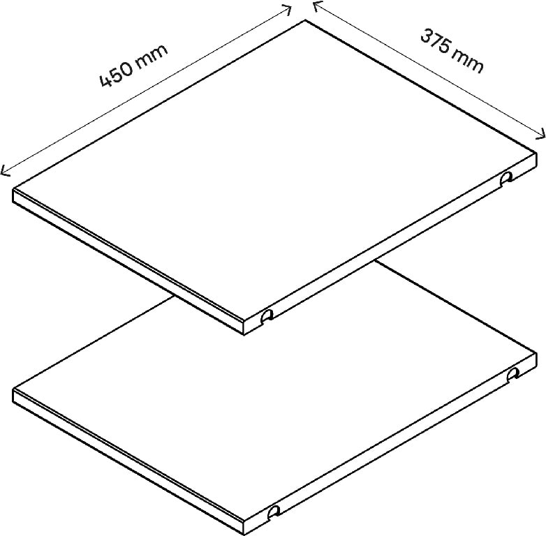 Pachet 2 rafturi, stejar, 37 x 45 cm  GoodHome Atomia