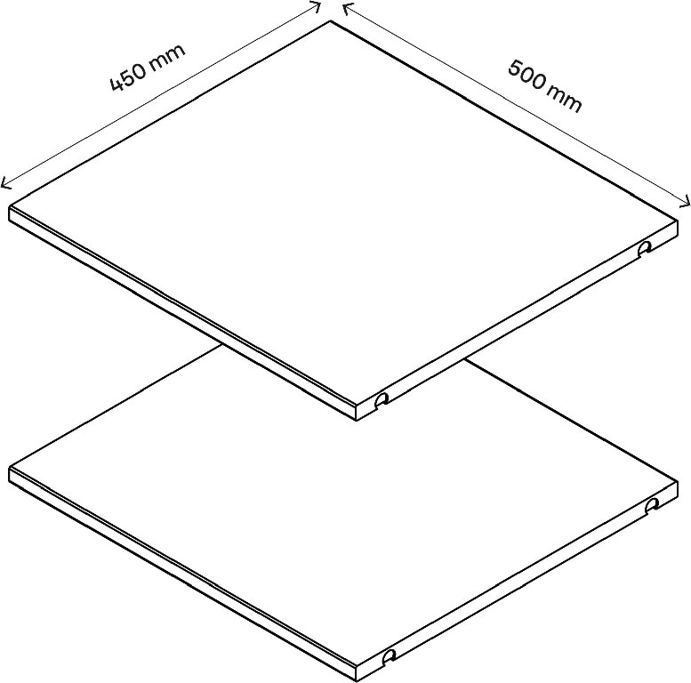 Pachet 2 rafturi, stejar, 50 x 45 cm  GoodHome Atomia