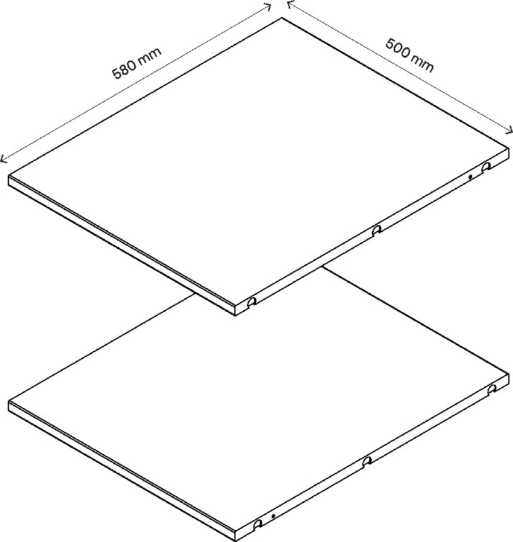 Pachet 2 rafturi, alb, 50 x 58 cm  GoodHome Atomia