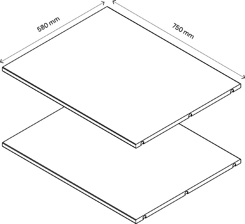 Pachet 2 rafturi, stejar, 75 x 58 cm  GoodHome Atomia