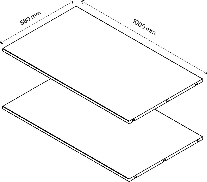 Pachet 2 rafturi, gri stejar, 100 x 58 cm  GoodHome Atomia
