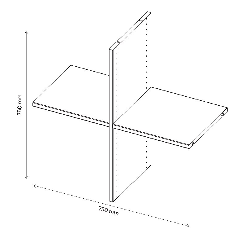 Rafturi, gri stejar, 75 x 75 cm  GoodHome Atomia