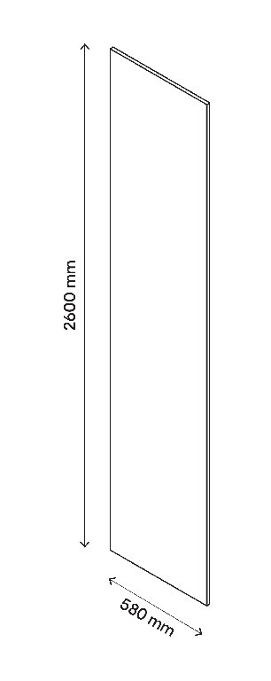 Panou de capat, gri stejar, 260 x 58 cm