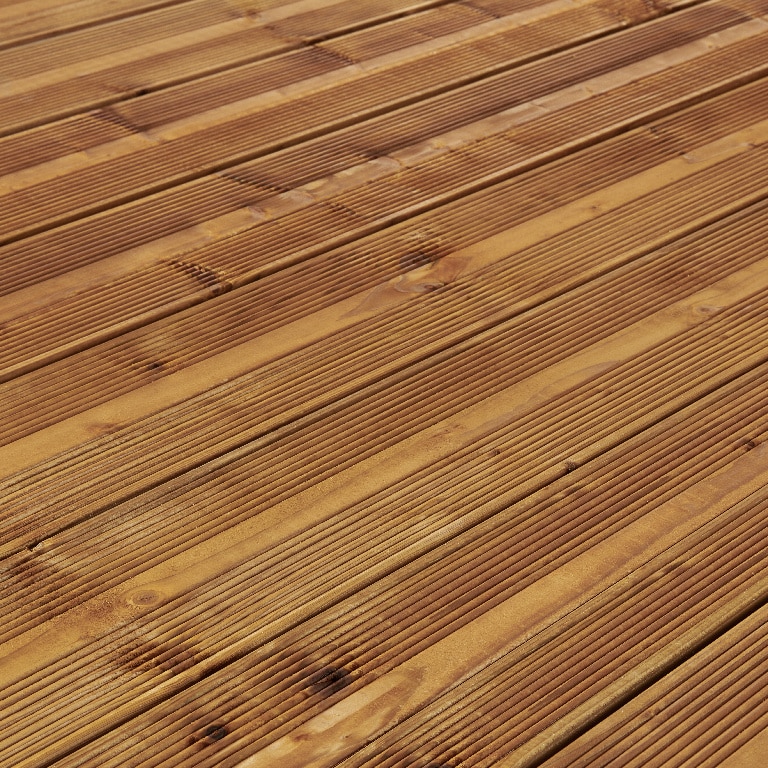 Dusumea pentru terasa GOODHOME, 240 x 14.4 x 2.7 cm, acoperire 0.35 mp, lemn de pin, maro