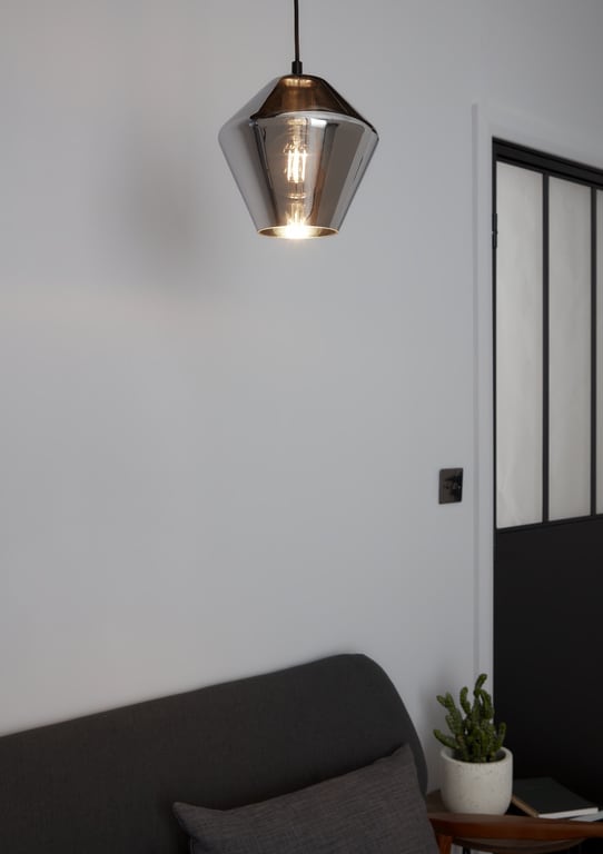 Lustra tip pendul, Transparent, 28 W, 1 x E27  GoodHome Flachee